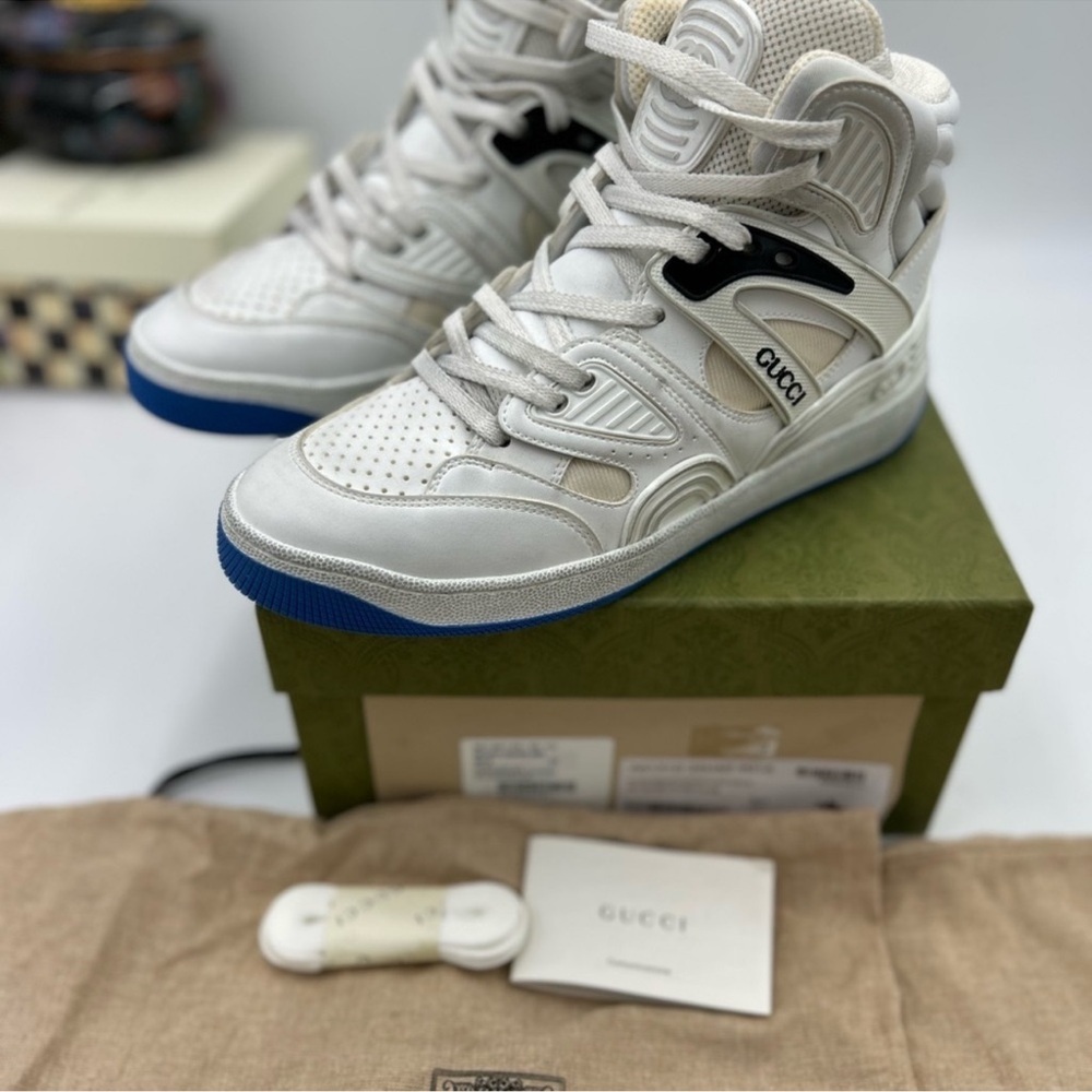 Women’s Gucci interlocking G leather, distressed sneakers size 37 made in Italy - Picture 2 of 10